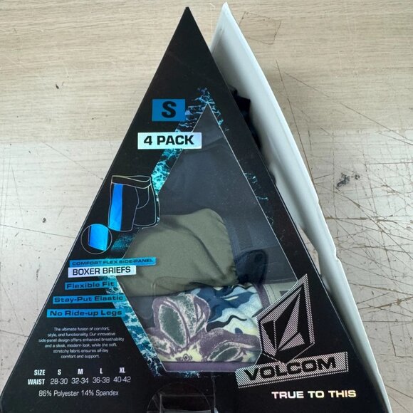 Volcom Comfort Flex Side-Panel Boxer Briefs Flexible Fit 4-Pack Size Small - Picture 1 of 5